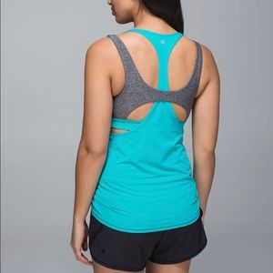 Lululemon All Sport Support Tank (Teal/Heathered Gray)